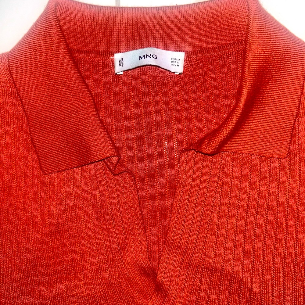 (SOLD OFFSITE) MANGO Structured Knit Polo Shirt Mens